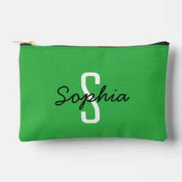 Karamellstreifen mit Monogramm, frisch grün Zubehörtasche