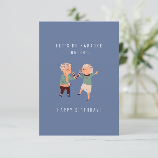 Karaoke Birthday Card (Stehend Vorderseite)