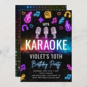 Karaoke Birthday Einladung   Karaoke-Party