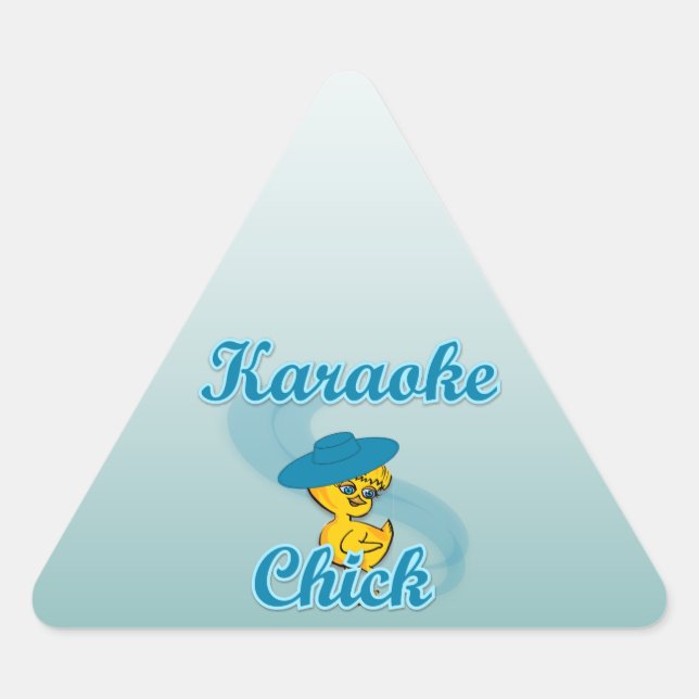 Karaoke Chick #3 Dreieckiger Aufkleber (Vorderseite)