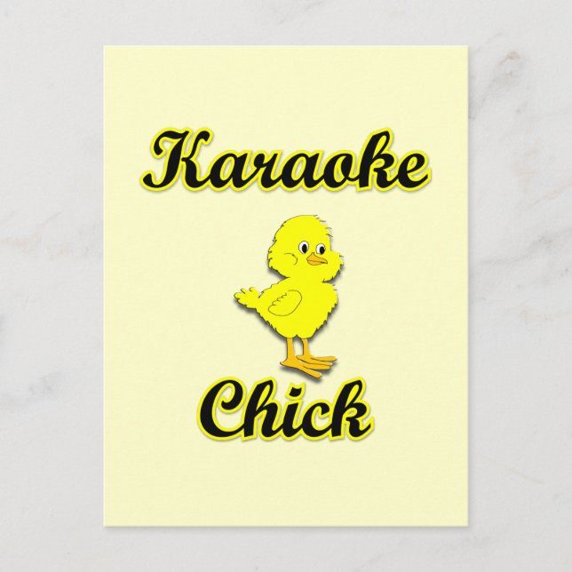 Karaoke Chick Postkarte (Vorderseite)