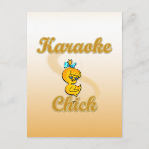 Karaoke Chick Postkarte