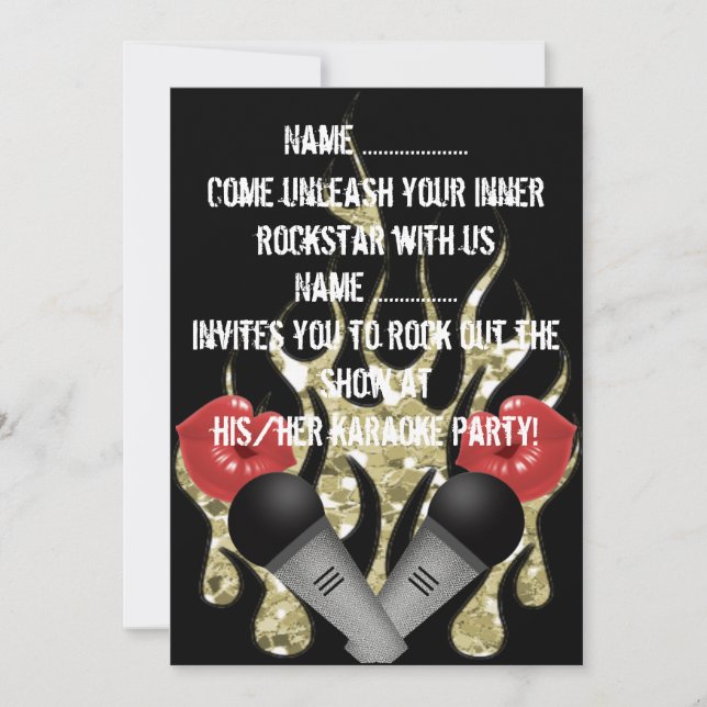 Karaoke - Einladung (Vorderseite)