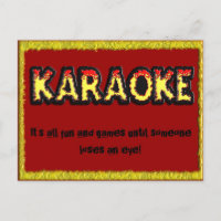 Karaoke Gefahr - Postkarte