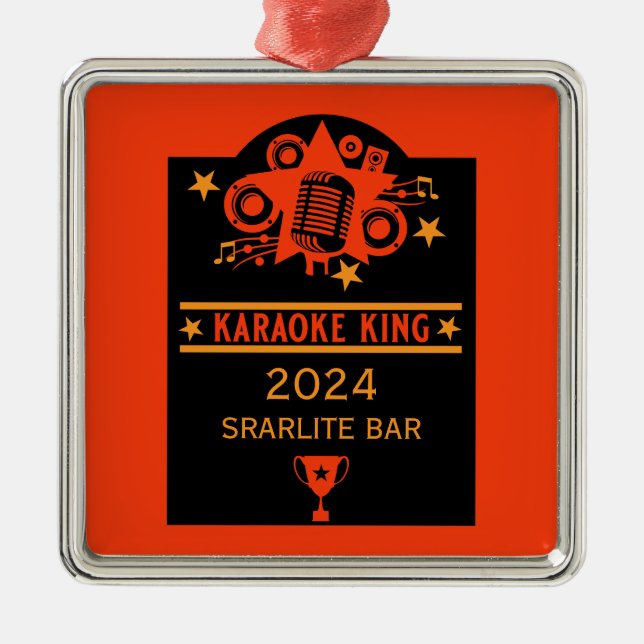 Karaoke-Gewinner Ornament Aus Metall (Vorne)
