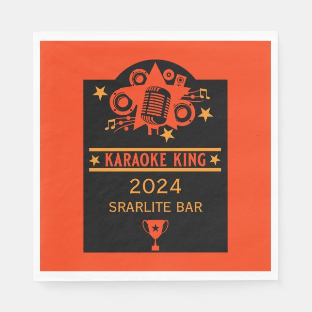 Karaoke-Gewinner Serviette (Vorderseite)