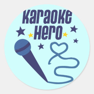 Karaoke Hero Runder Aufkleber