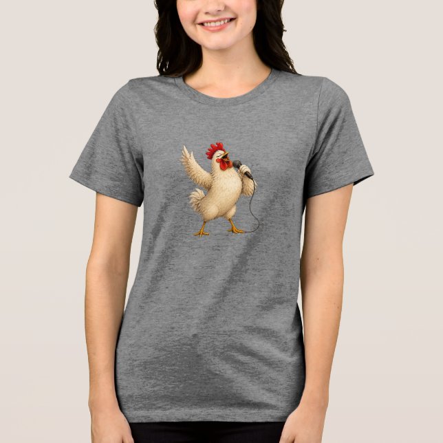KARAOKE-HUHN Tri-Blend SHIRT (Vorderseite)