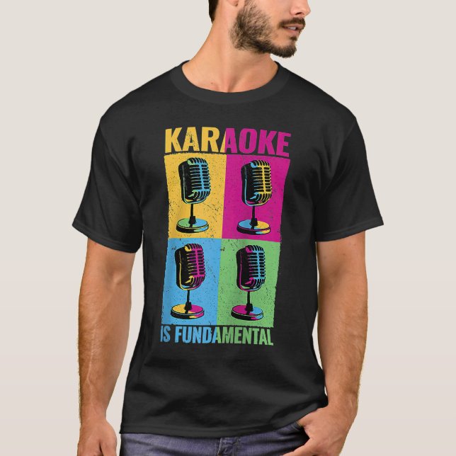 Karaoke ist eine bunte Mikrofonmusik m T-Shirt (Vorderseite)
