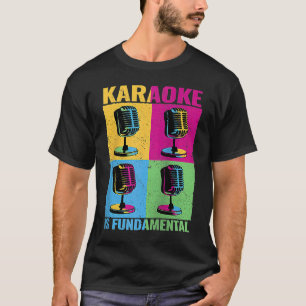 Karaoke ist grundlegendes buntes Mikrofon Musik m T-Shirt