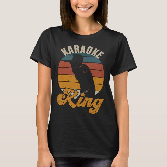 Karaoke King Music Singer Retro Vintag T-Shirt (Vorderseite)