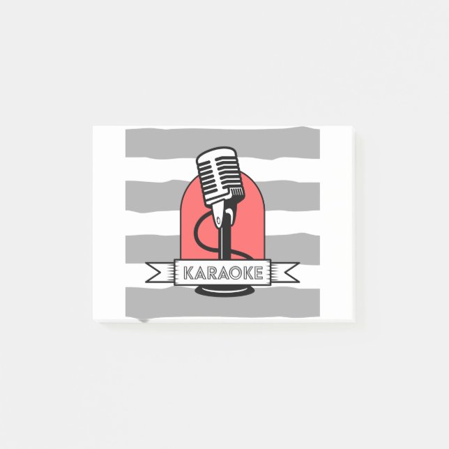 Karaoke King oder Queen Sängermusiker Post-it Klebezettel (Vorderseite)