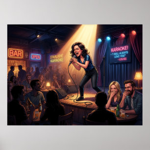 Karaoke Königin: Humorvoller Poster