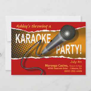 Karaoke Mädchen-Abendparty Nacht Einladung