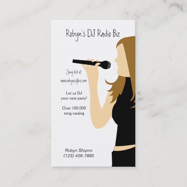 Karaoke Music DJ Service Business Card Visitenkarte (Vorderseite)