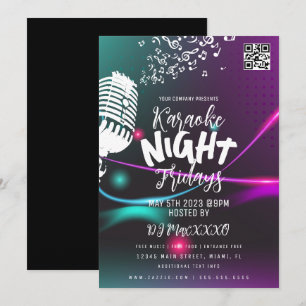 Karaoke Nacht Event Party Bar Club Flyer Einladung