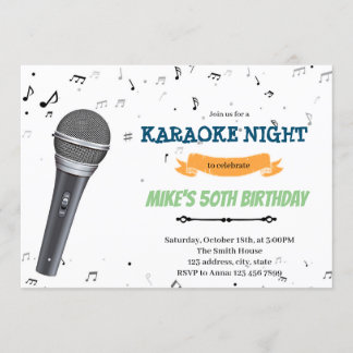 Karaoke-Nachtgeburtstag Einladung