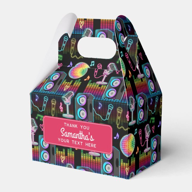 Karaoke Neon Glow Singing Music Party Geschenkschachtel (Vorderseite)