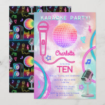 Karaoke Neon Glow  Tie Dye Birthday Party 