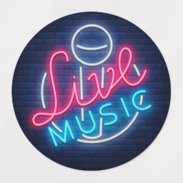 Karaoke Neon Lighting Kurved Word Art Text Etiketten