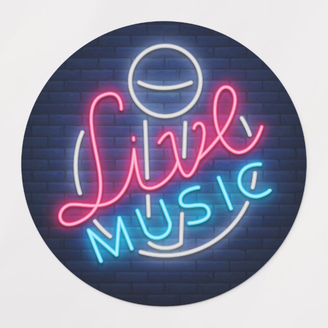 Karaoke Neon Lighting Kurved Word Art Text Etiketten (Design 1)