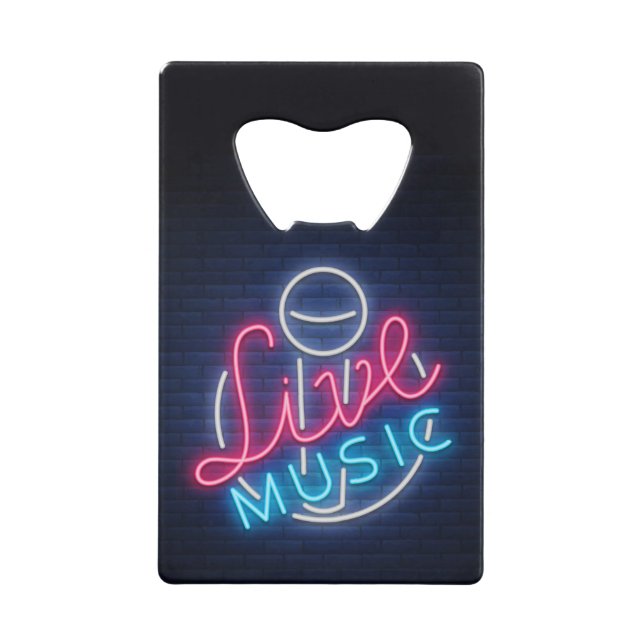 Karaoke Neon Lighting Kurved Word Art Text Geldbeutel Flaschenöffner (Vorderseite)