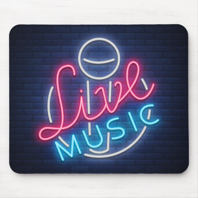 Karaoke Neon Lighting Kurved Word Art Text Mousepad (Vorne)