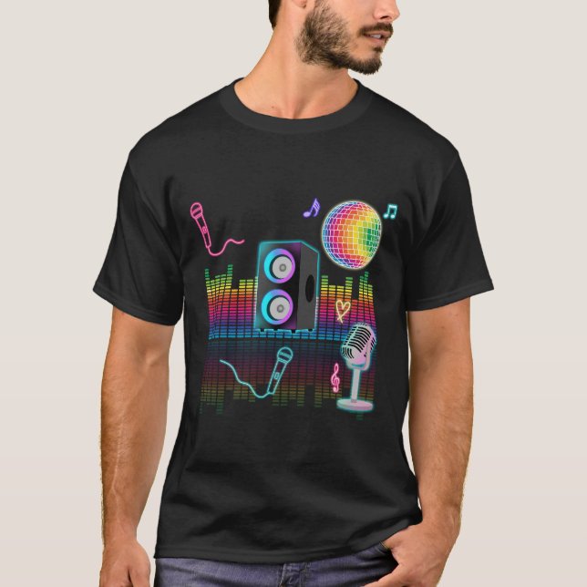 Karaoke Neon Singing Music Party T-Shirt (Vorderseite)
