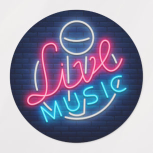 Karaoke Neonbeleuchtung gebogenes Wort Kunst Wort Etiketten