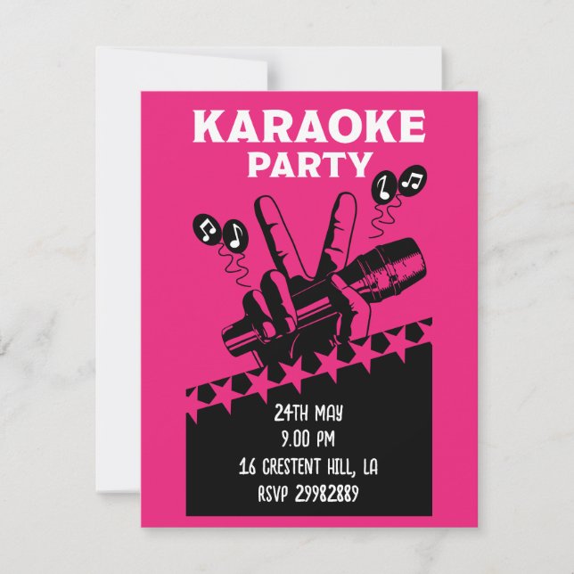 Karaoke Party Invite (Vorderseite)