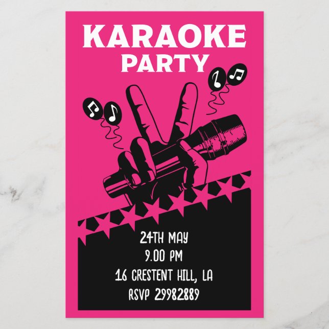 Karaoke Party Invite Flyer (Vorne)