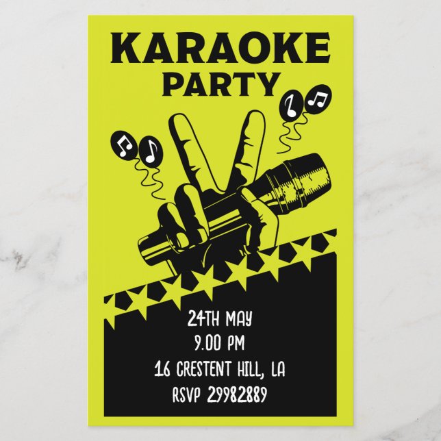 Karaoke Party Invite Flyer (Vorne)