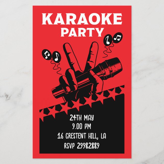 Karaoke Party Invite Flyer (Vorne)