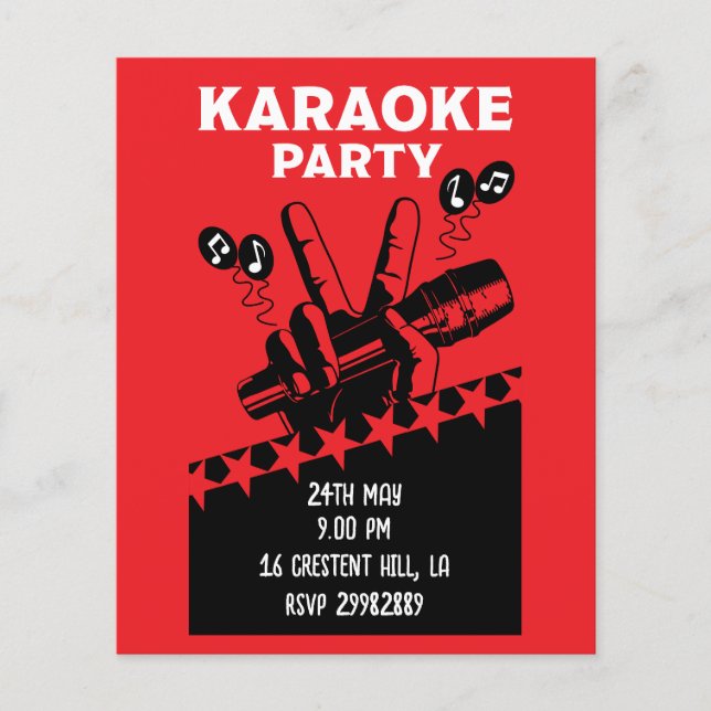 Karaoke Party Invite Flyer (Vorne)