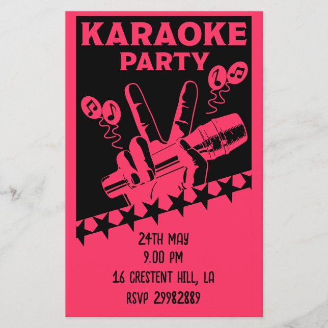 Karaoke Party Invite Flyer (Vorne)