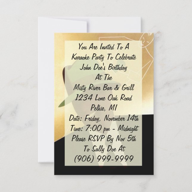 Karaoke Party Klubing Night Out Einladung (Vorderseite)