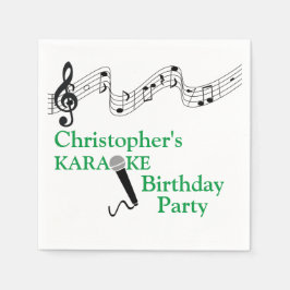 Karaoke Party Musikalisches Mikrofon Grün Serviette