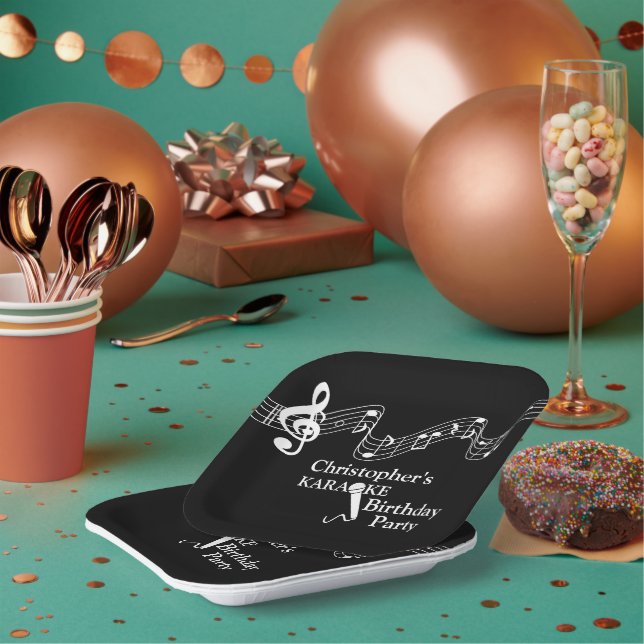 Karaoke Party Musikalisches Schuhmikrofon Pappteller (Multi)