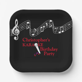 Karaoke Party Musikalisches Schuhmikrofon Rot Pappteller