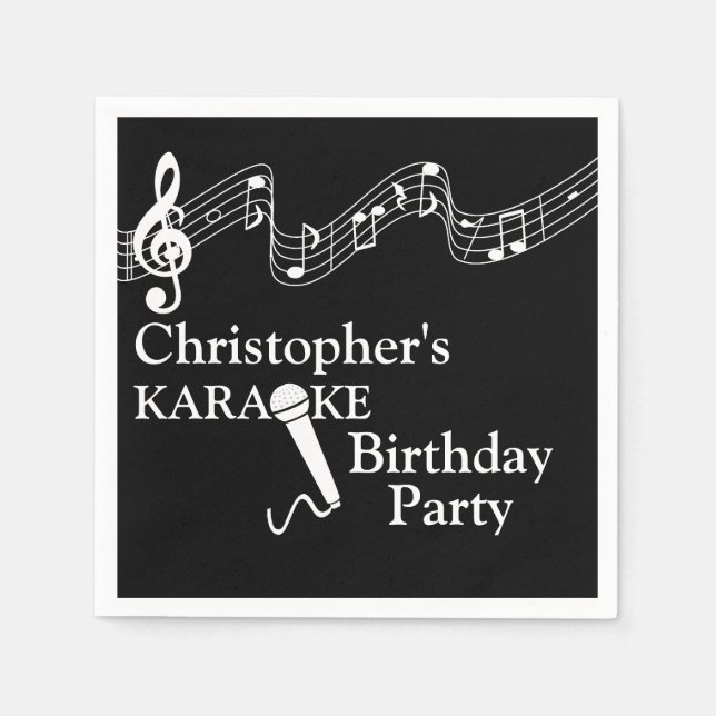 Karaoke Party Musikalisches Schuhmikrofon Serviette (Vorderseite)