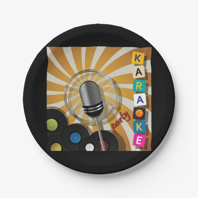 Karaoke-Party Pappteller (Vorderseite)