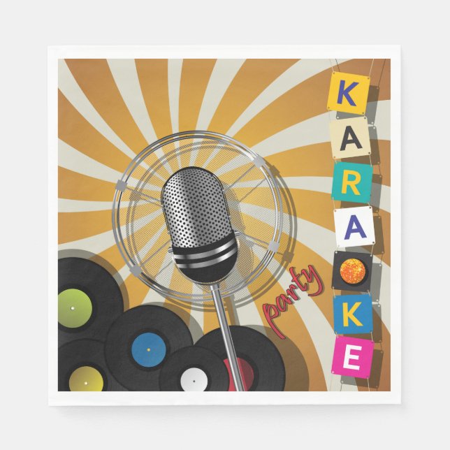 Karaoke Party Singing Napkins Serviette (Vorderseite)
