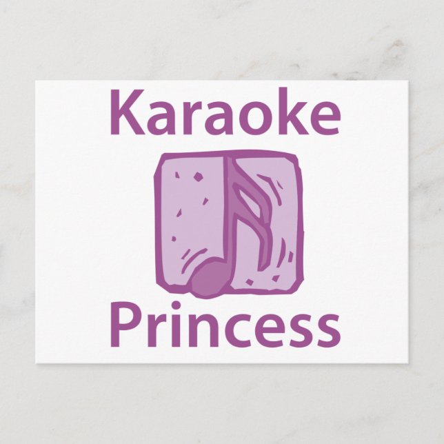 Karaoke Princess Postkarte (Vorderseite)