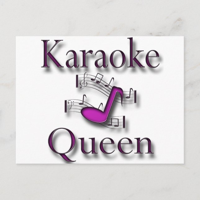 Karaoke Queen Postkarte (Vorderseite)