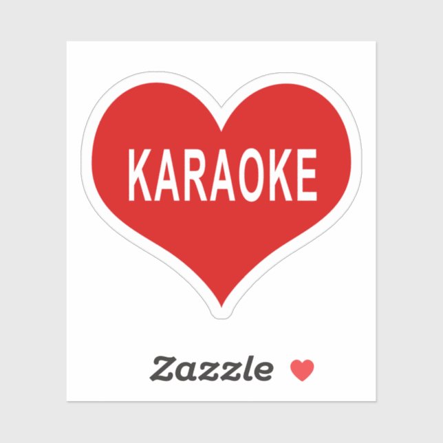 KARAOKE Rote Liebe Herz Vinyl Sticker (Blatt)