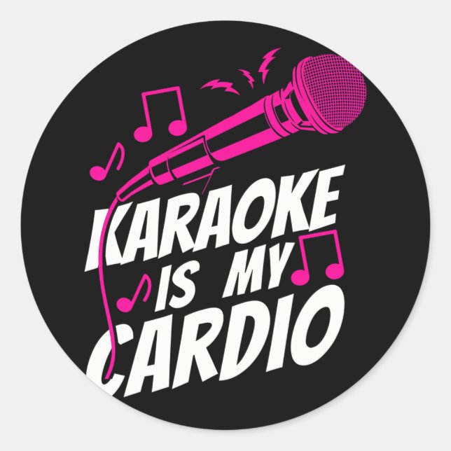 Karaoke Sängerin Karaoke ist mein Cardio Runder Aufkleber (Vorderseite)