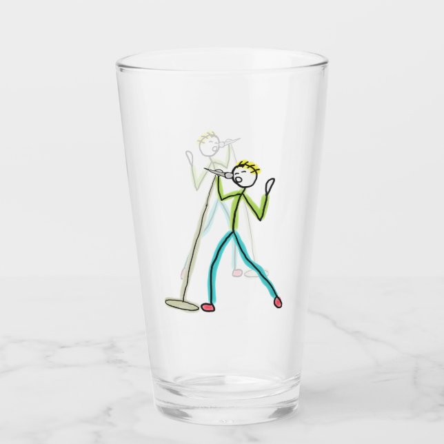 Karaoke-Singender Stockmann Glas (Vorderseite)