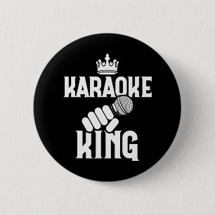 Karaoke Singer Musik Singen Funny Karaoke King Button