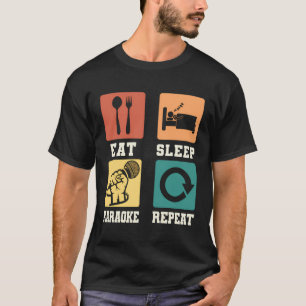 Karaoke Singer Song Texte Mikrofon Fresken Sleep K T-Shirt