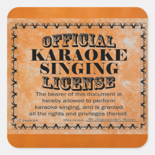 Karaoke Singing License Square Aufkleber